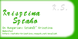 krisztina sztaho business card